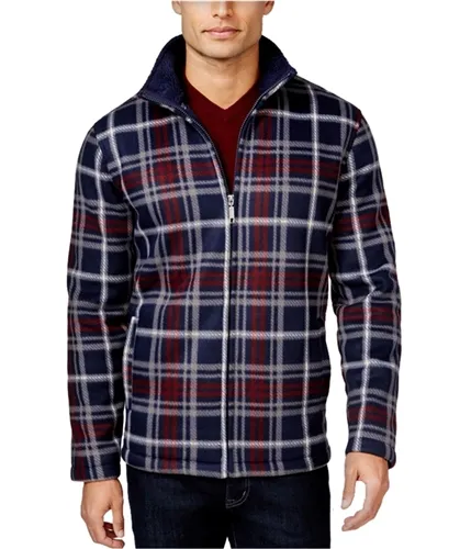 Club Room Mens Plaid Fz Fleece Jacket, TW2