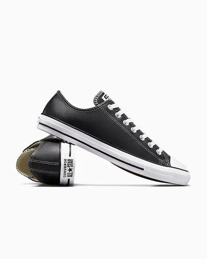 Converse Chuck Taylor All Star Black Leather Low Top 132174C