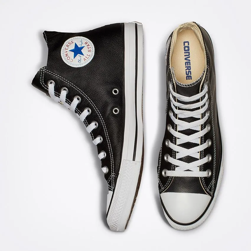 Converse Chuck Taylor All Star Leather High Top Black White 132170C