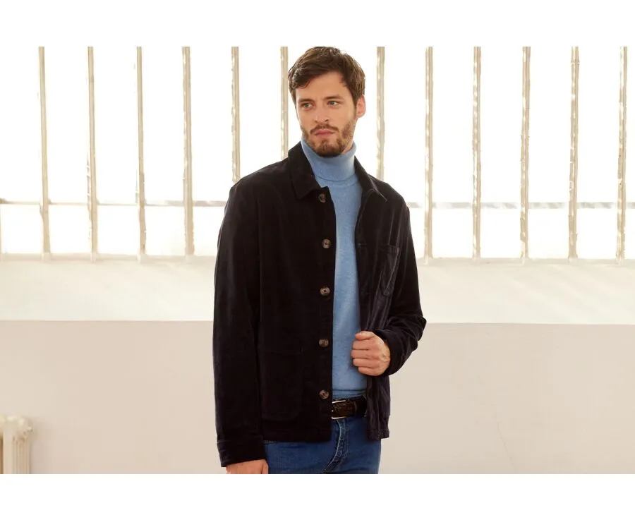 Corduroy Navy Jacket for Men - FIDÉLIEN