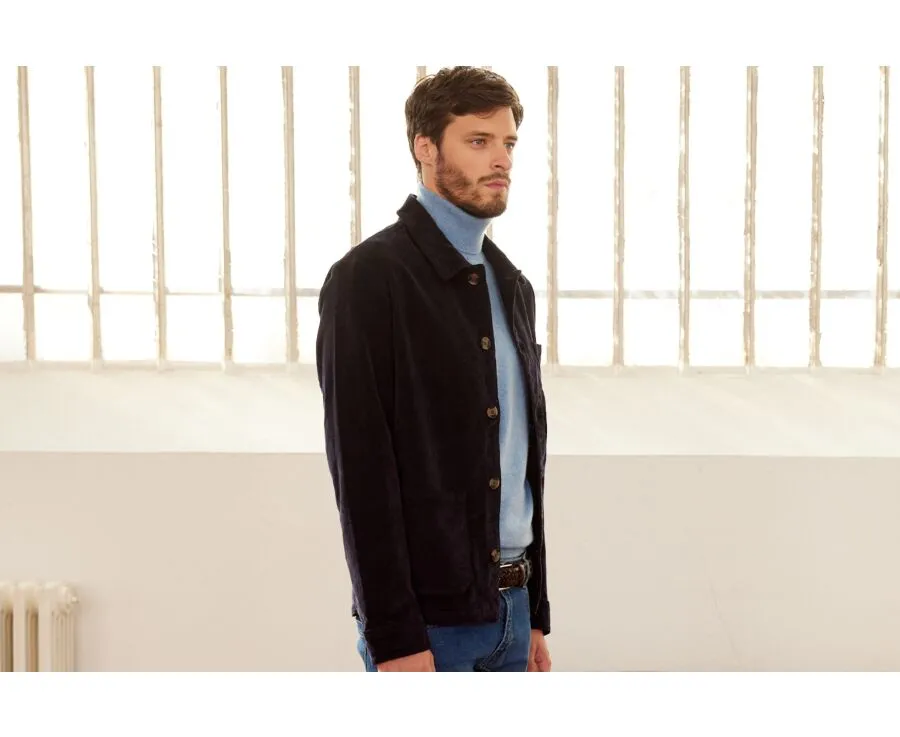 Corduroy Navy Jacket for Men - FIDÉLIEN