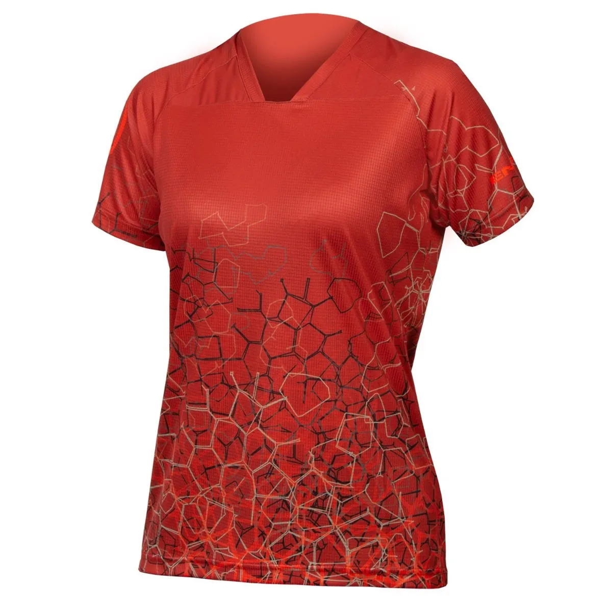 Endura SingleTrack Print Tee LTD - Red Cycling Jersey - Women's