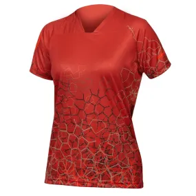 Endura SingleTrack Print Tee LTD - Red Cycling Jersey - Women's