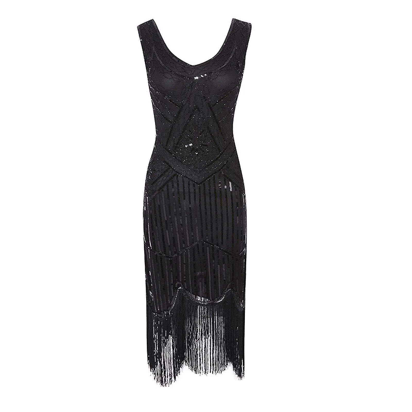 Evelyn Flapper Dress - Great Gatsby 1920's Women Cocktail Party Dress - Vintage Sequin Dress