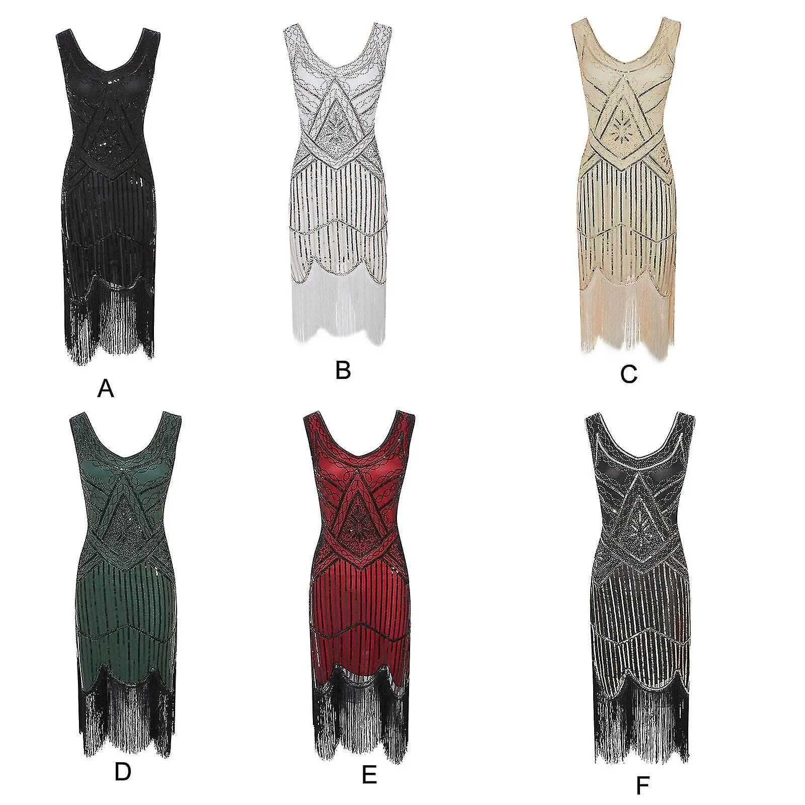 Evelyn Flapper Dress - Great Gatsby 1920's Women Cocktail Party Dress - Vintage Sequin Dress