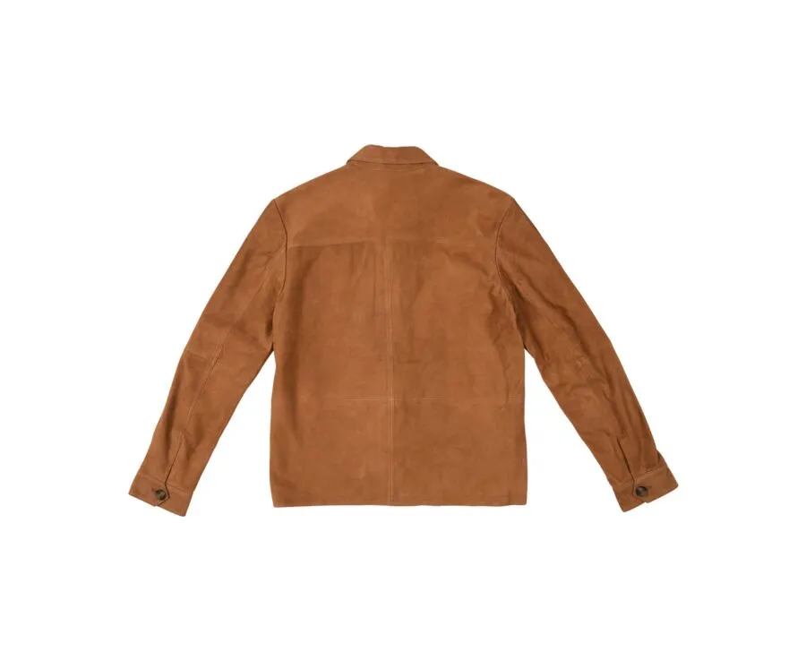 FAUSTIN Men's Caramel Suede Leather Jacket