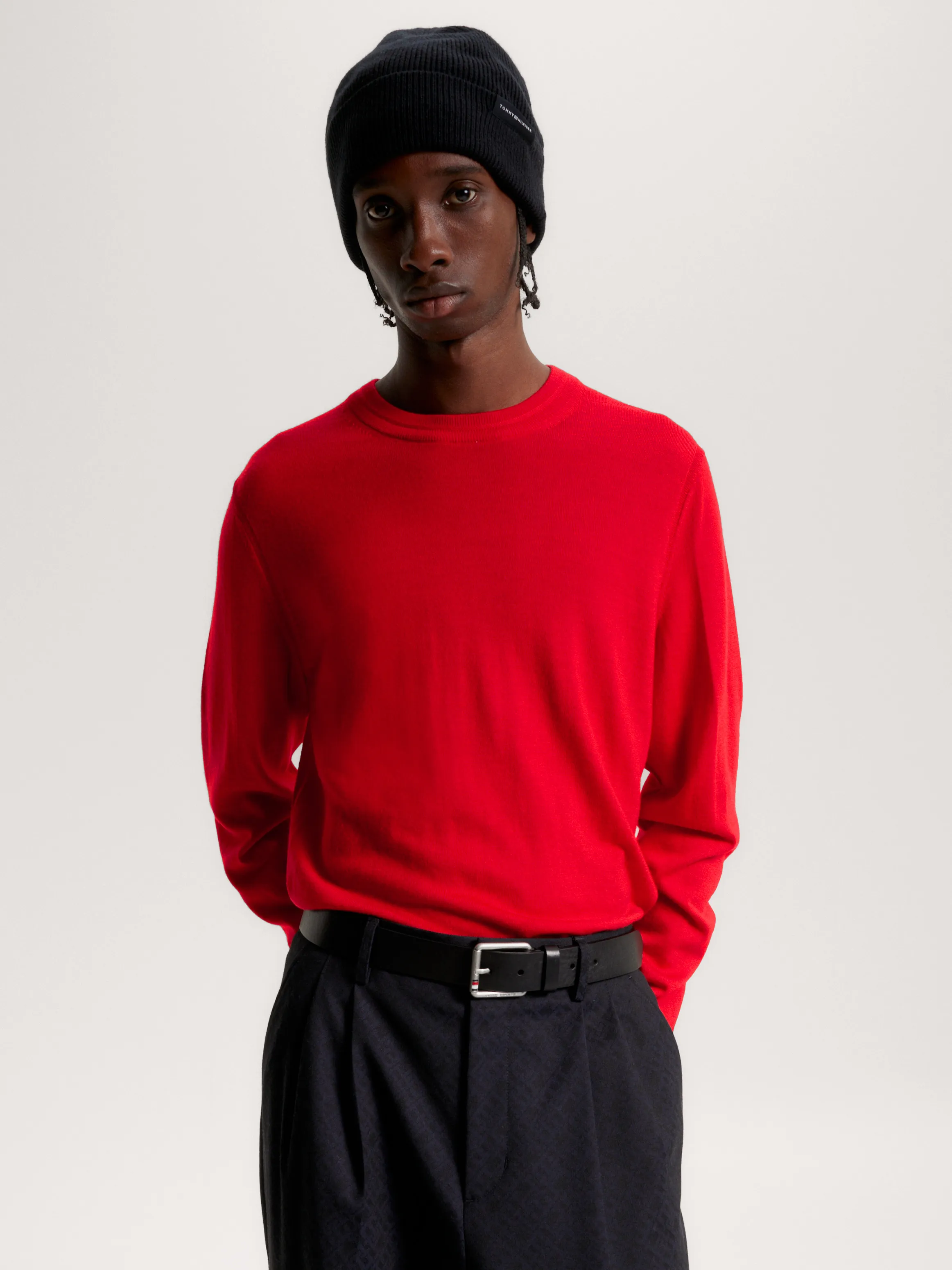 Fine Merino Wool Crew Neck Jumper | Knitwear | Tommy Hilfiger