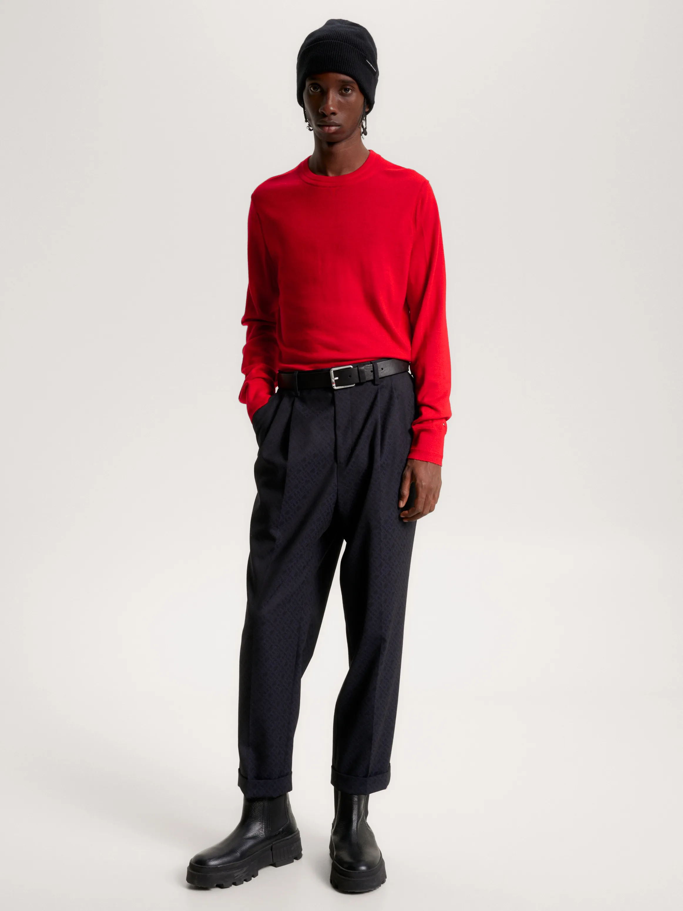 Fine Merino Wool Crew Neck Jumper | Knitwear | Tommy Hilfiger