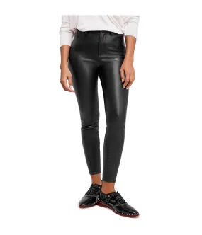 Free People Womens Faux Leather Casual Trouser Pants