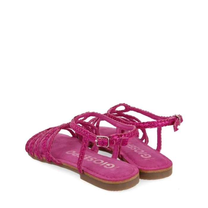 FUCHSIA BRAIDED LEATHER SANDALS FOR WOMEN YAKIMA