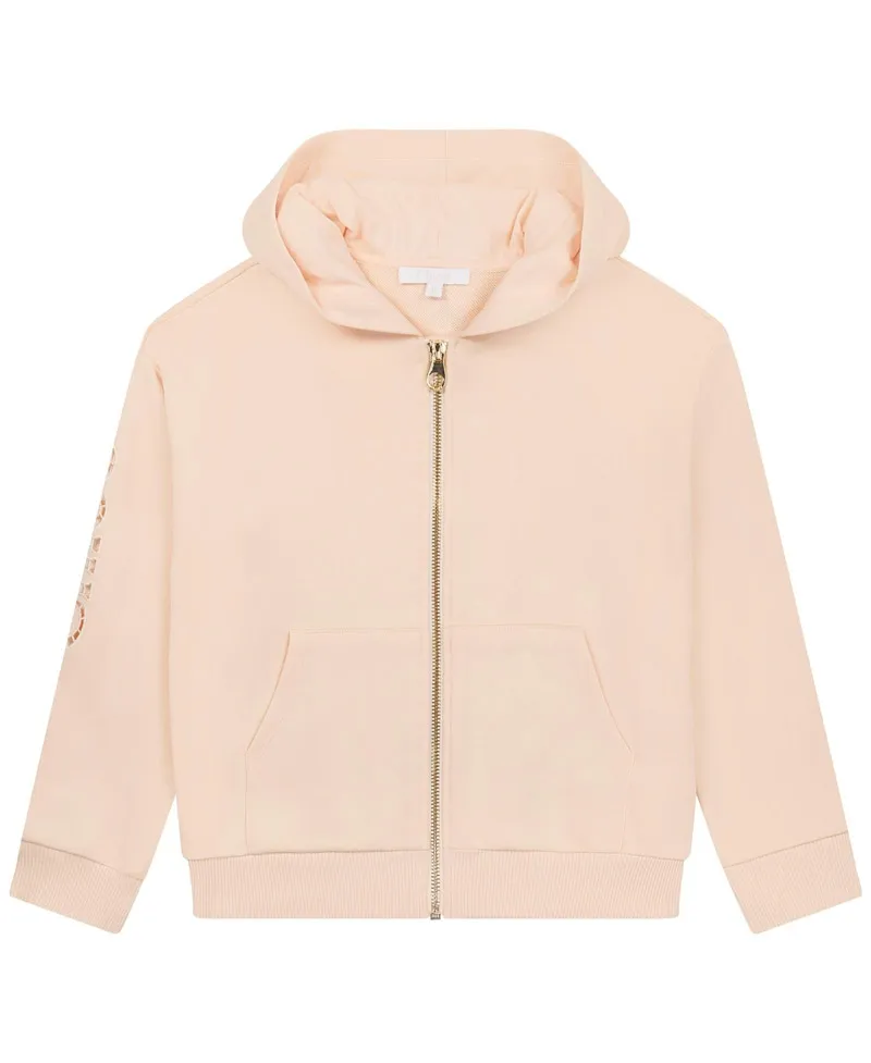 Girl's cardigan CHLOÉ in soft pink color.