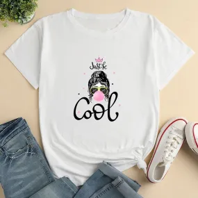 Girls Print Ladies Loose Casual T-shirt