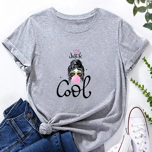 Girls Print Ladies Loose Casual T-shirt