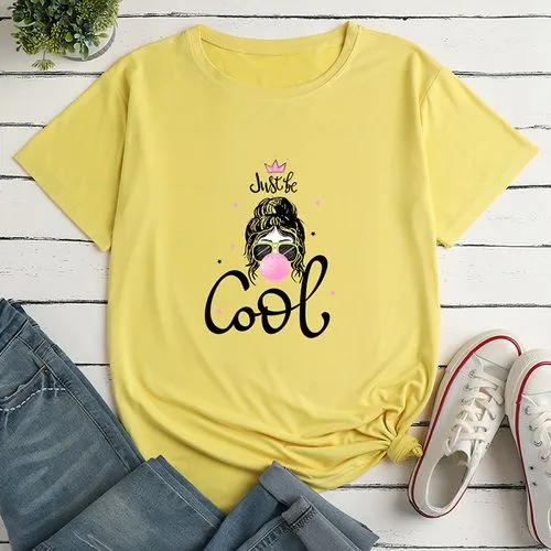 Girls Print Ladies Loose Casual T-shirt