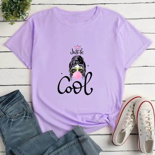 Girls Print Ladies Loose Casual T-shirt