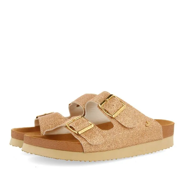 GOLDEN BIO-STYLE SANDALS WITH STRAPS AND BUCKLE FOR WOMEN MARGATE