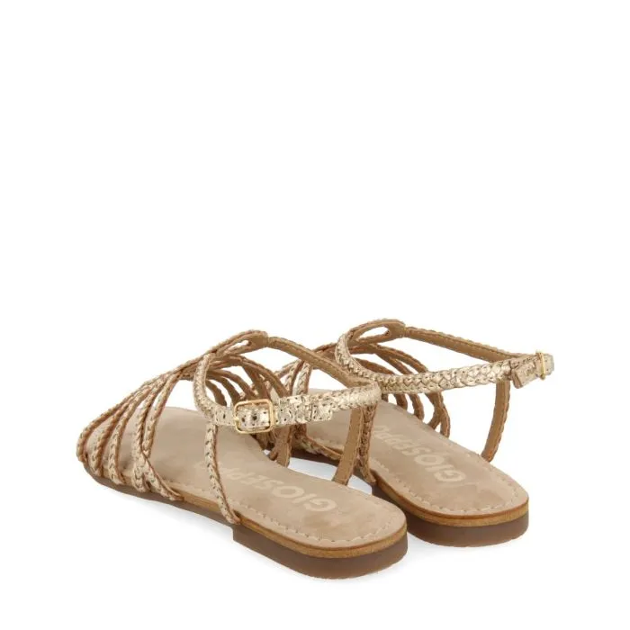 GOLDEN BRAIDED LEATHER SANDALS FOR WOMEN YAKIMA