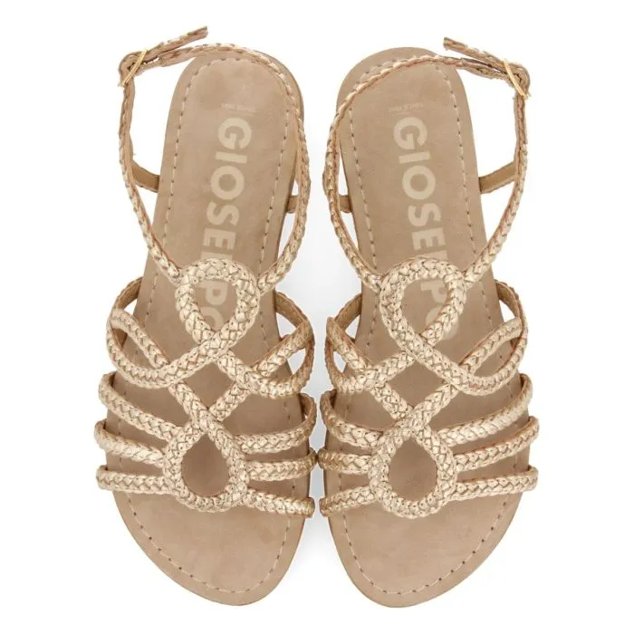 GOLDEN BRAIDED LEATHER SANDALS FOR WOMEN YAKIMA