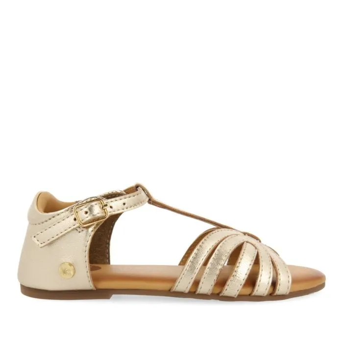 GOLDEN LEATHER SANDALS WITH STRAPS FOR GIRL AND BOY ARIPEKA