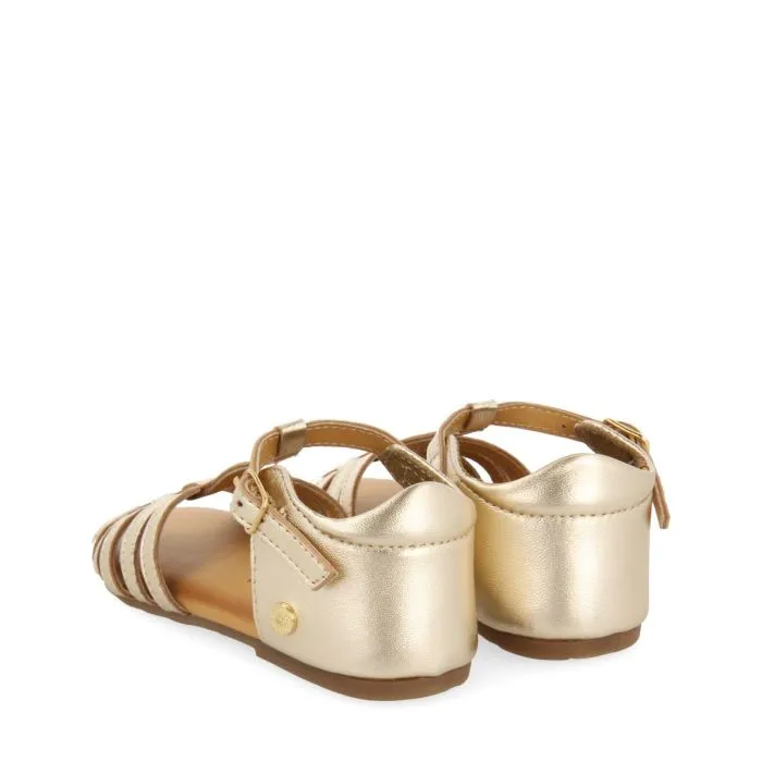 GOLDEN LEATHER SANDALS WITH STRAPS FOR GIRL AND BOY ARIPEKA