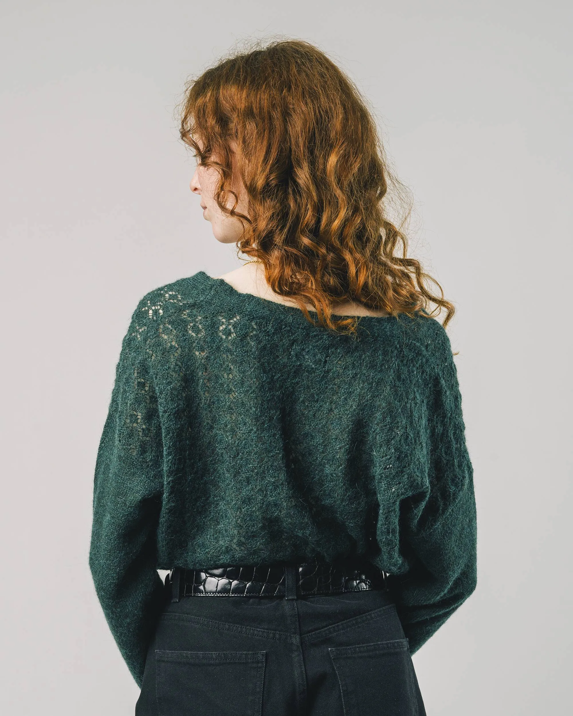 Green Lace Cardigan