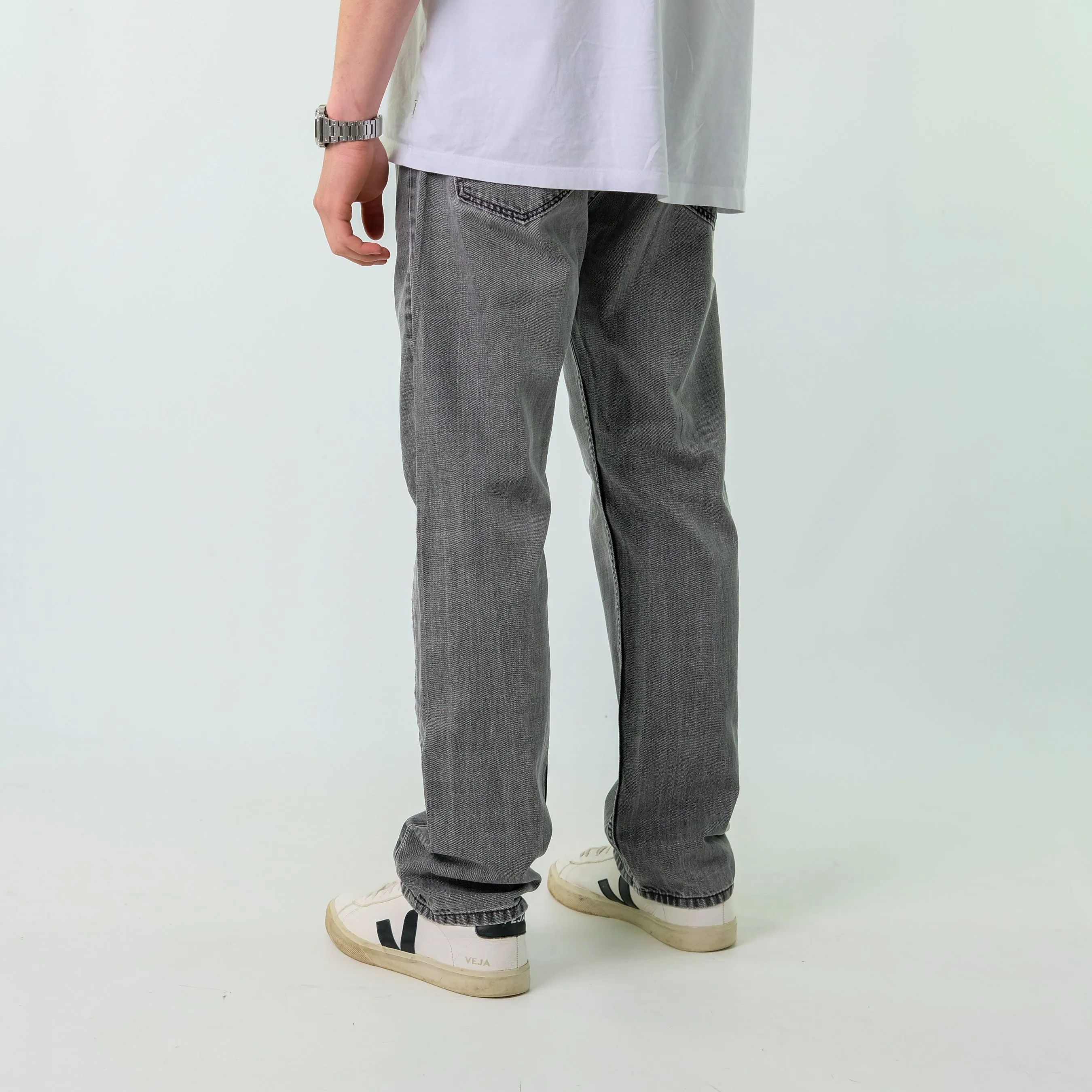 Grey 90s Levi's 505 Denim Jeans Baggy Pants (34x32)