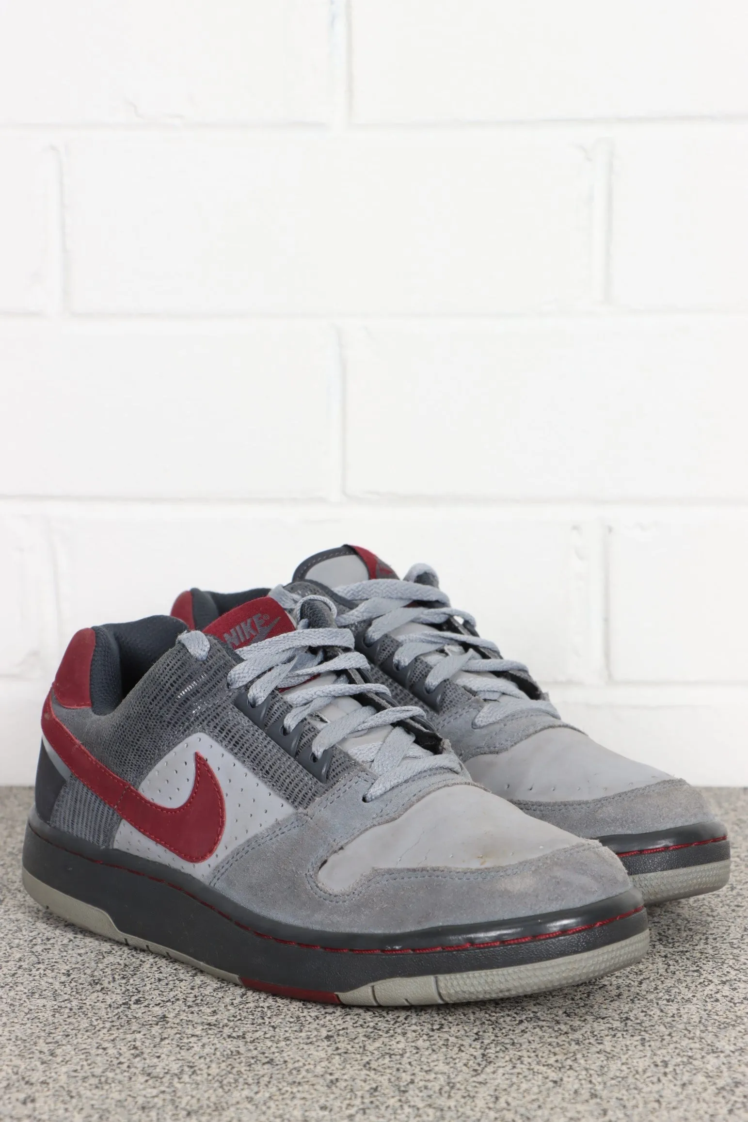 Grey/Maroon Nike Delta Force Low Sneakers (Size 8.5)