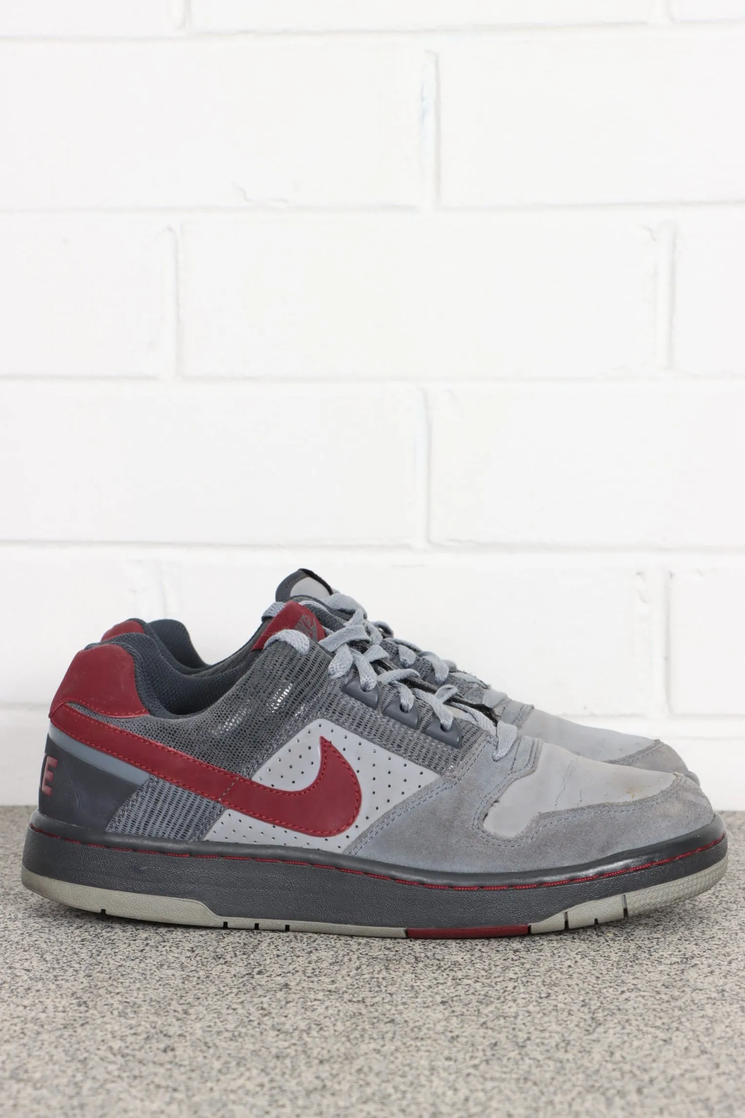 Grey/Maroon Nike Delta Force Low Sneakers (Size 8.5)