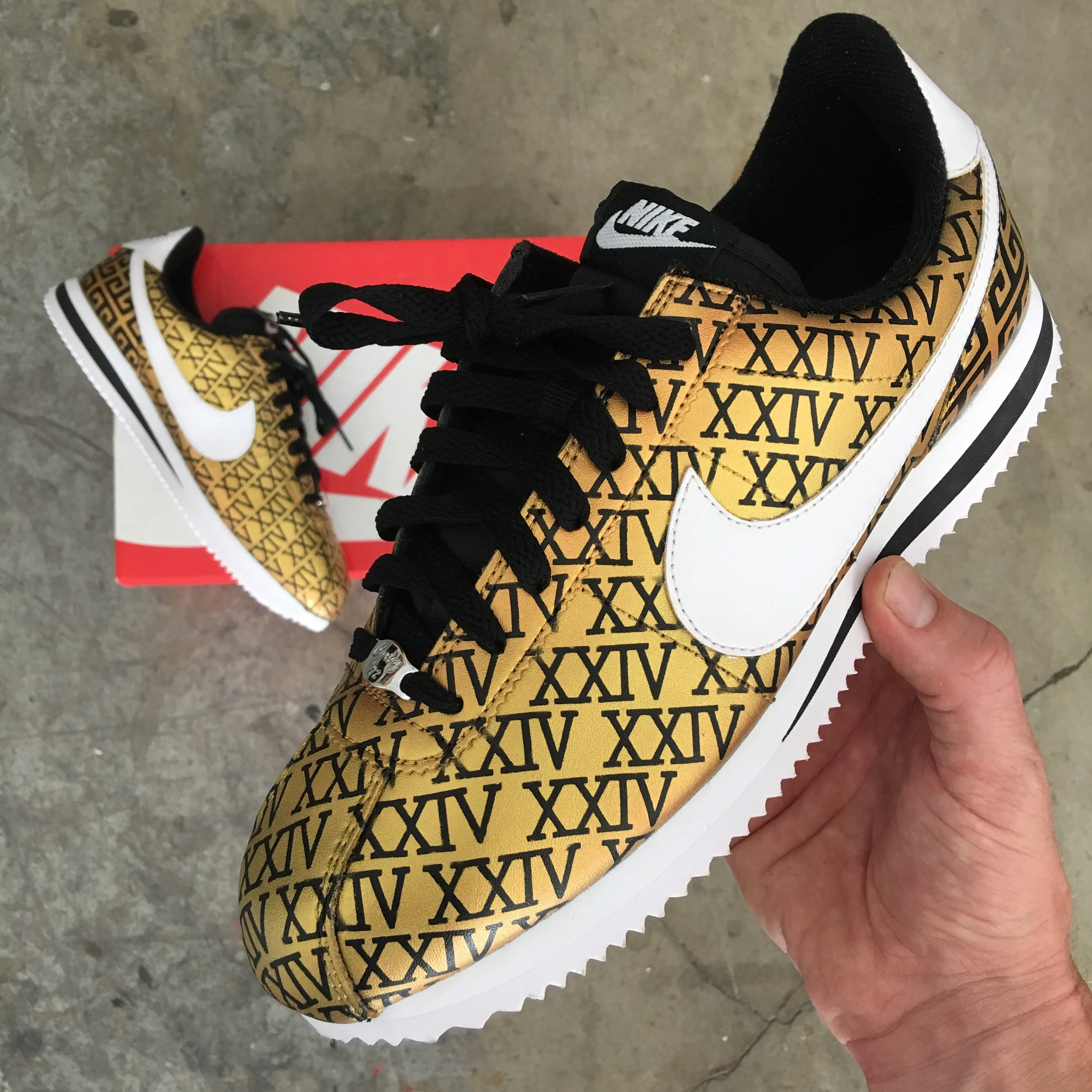 Hand Painted 24K Gold Nike Cortez