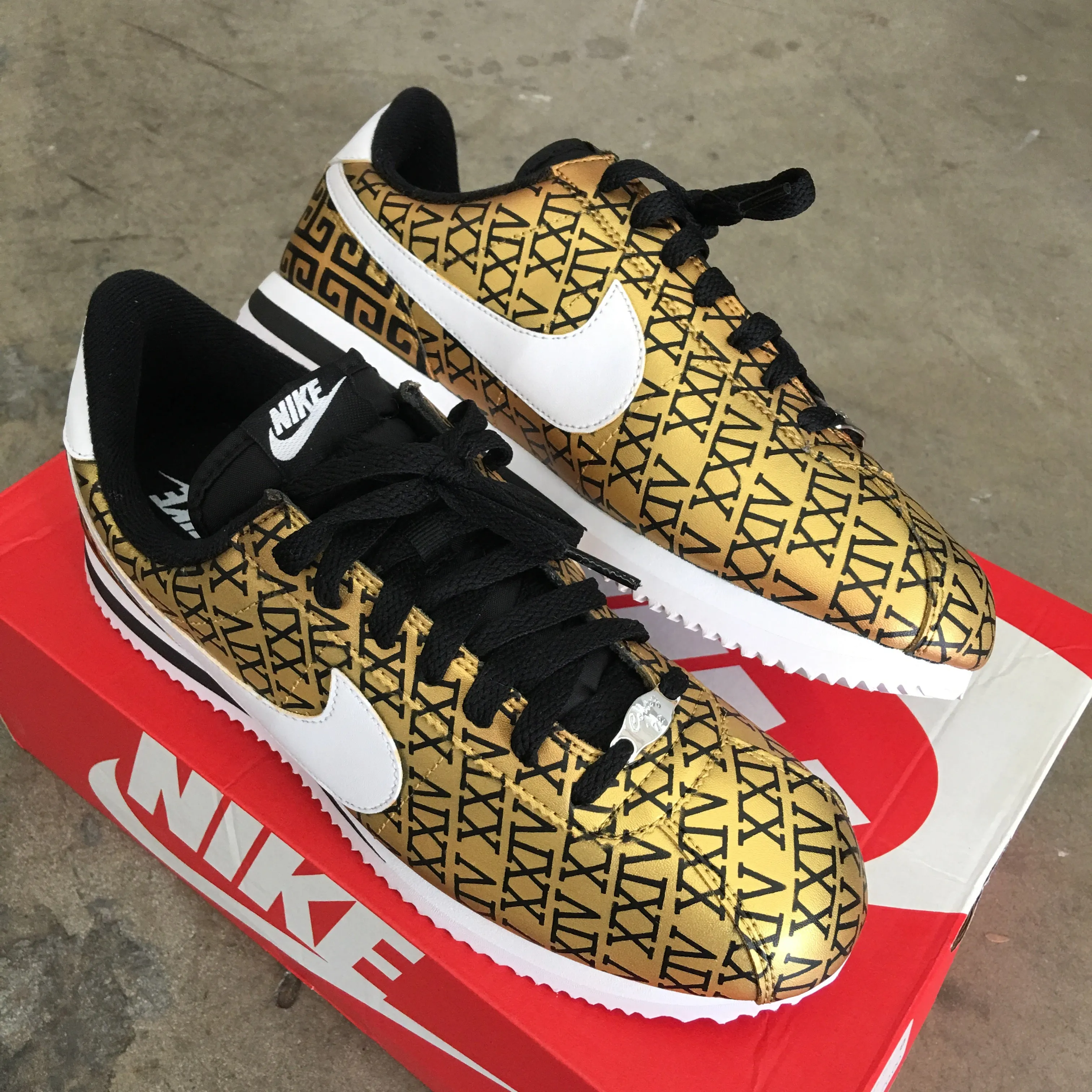 Hand Painted 24K Gold Nike Cortez