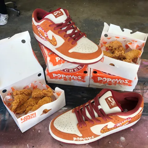 Handpainted Popeyes Chicken Nike SB - Custom Design