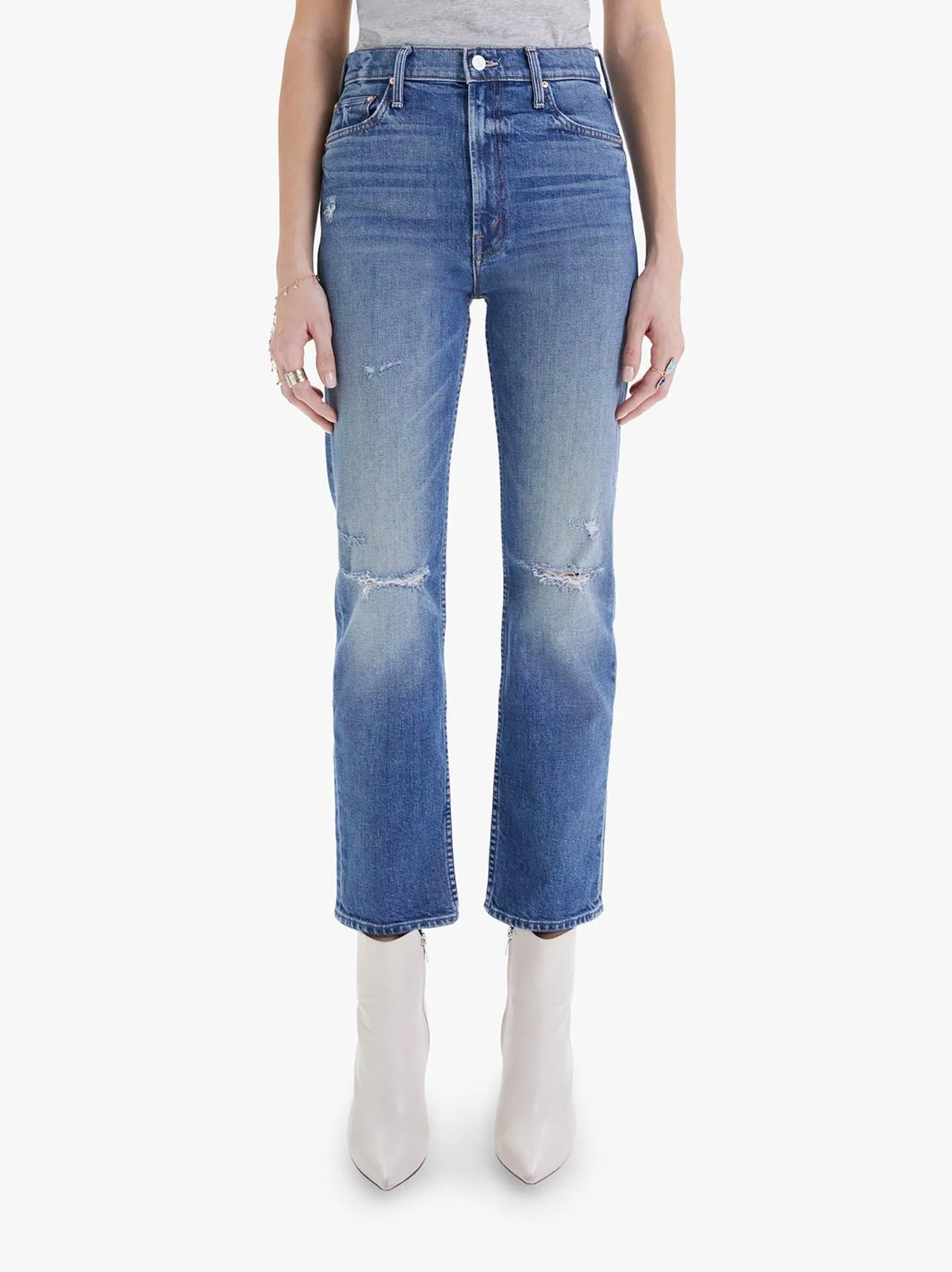 High Waisted Ankle Jeans