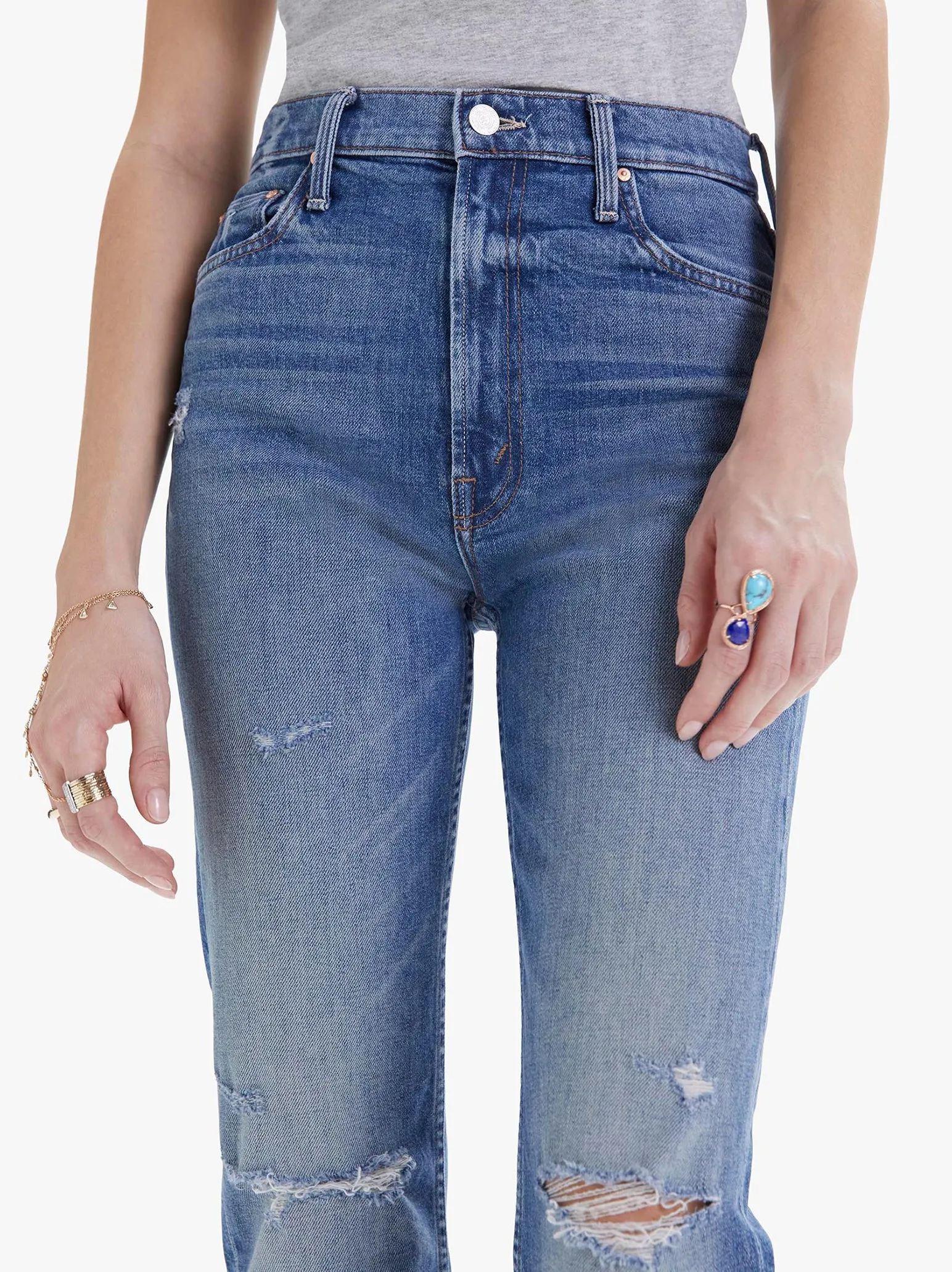 High Waisted Ankle Jeans