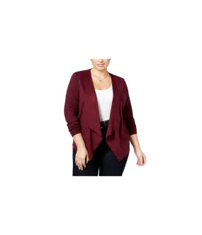 I-N-C Womens Faux Suede Cardigan Sweater