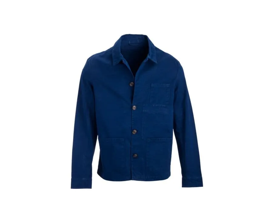 Indigo Blue Cotton Jacket for Men - FÉLICIEN