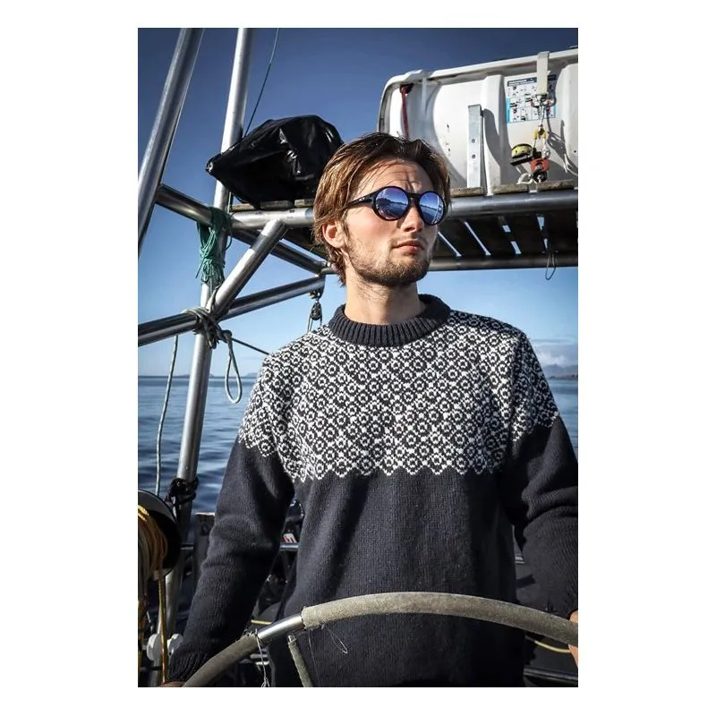 Jumper Devil BjØrnØya Wool Sweater (Ink/offwhite) - Men