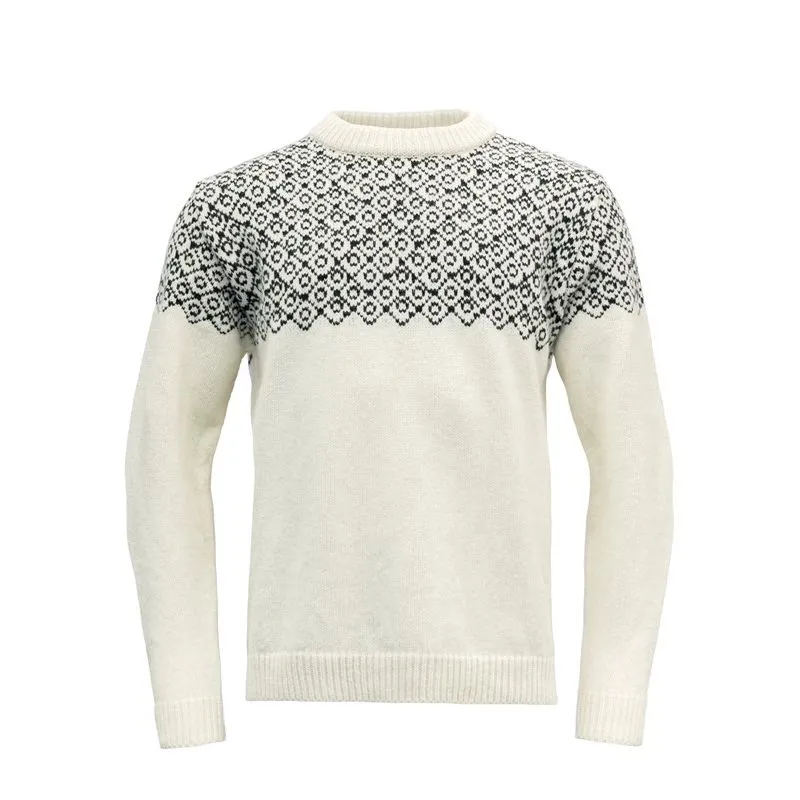 Jumper Devold BjØrnØya Wool Sweater for Men (offwhite/Ink)