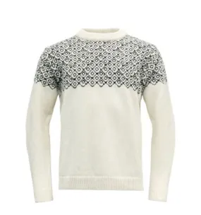 Jumper Devold BjØrnØya Wool Sweater for Men (offwhite/Ink)