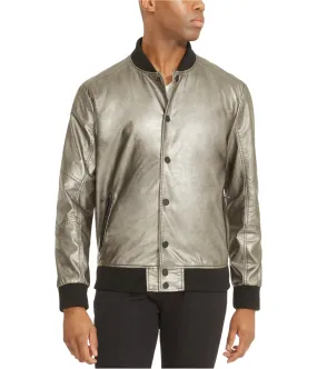 Kenneth Cole Mens Metallic Bomber Jacket