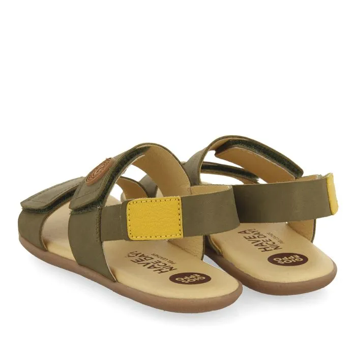 KHAKI SANDALS WITH YELLOW ACCENTS FOR BOYS AND GIRLS CORNWALL