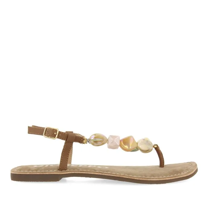 LEATHER SANDALS WITH MULTICOLOR STONES FOR WOMEN KARLOVAC