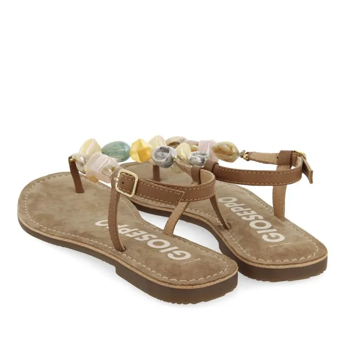 LEATHER SANDALS WITH MULTICOLOR STONES FOR WOMEN KARLOVAC