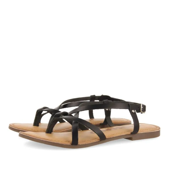 Lelex women's black roman sandals