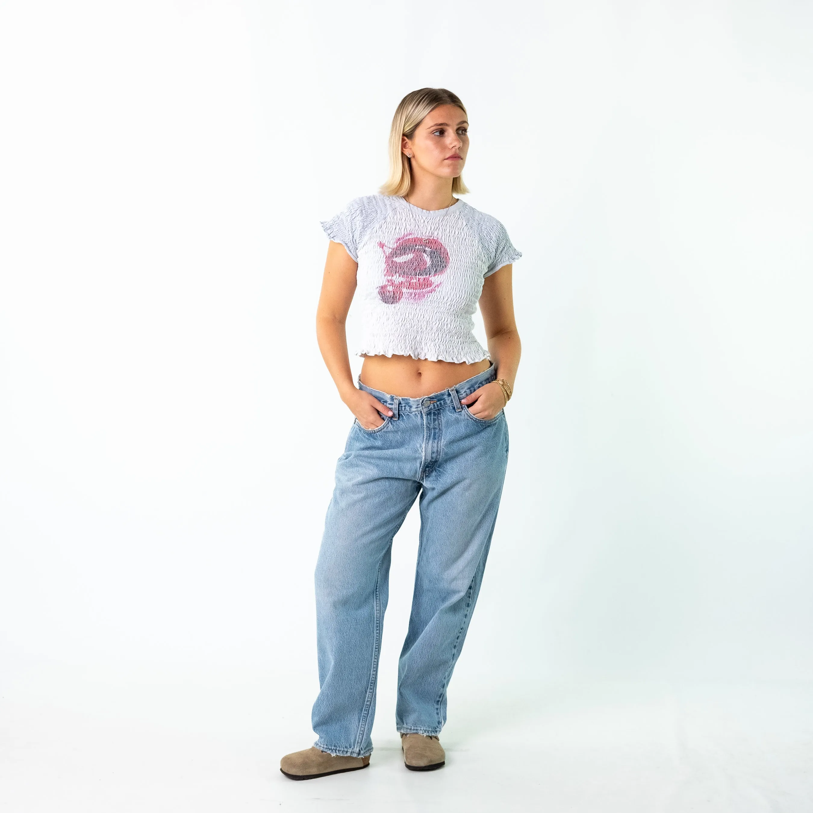 Light Blue 90s Levi's Denim Jeans Baggy Pants (34x28)