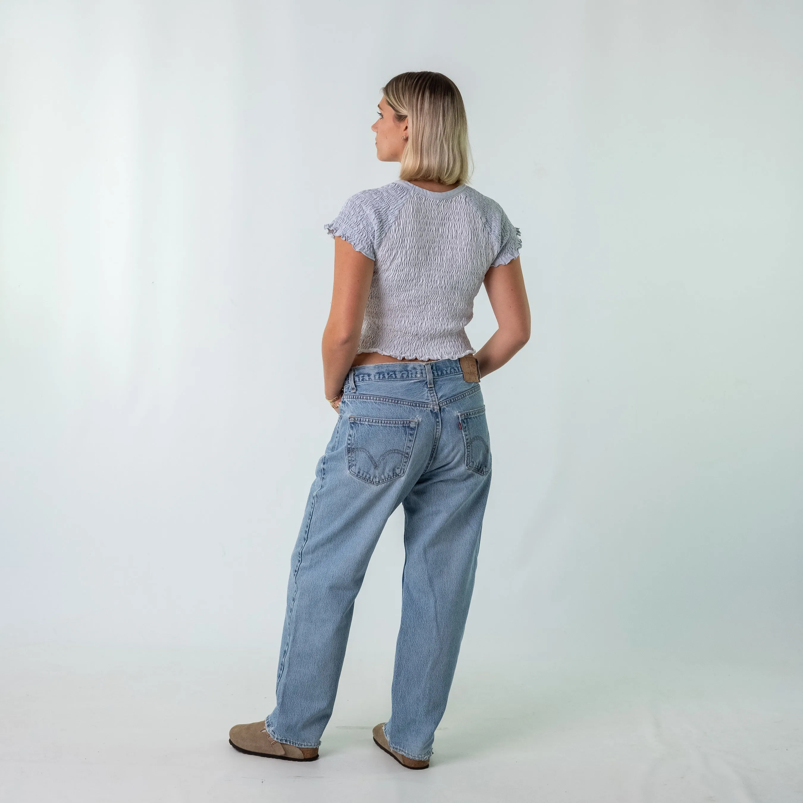 Light Blue 90s Levi's Denim Jeans Baggy Pants (34x28)