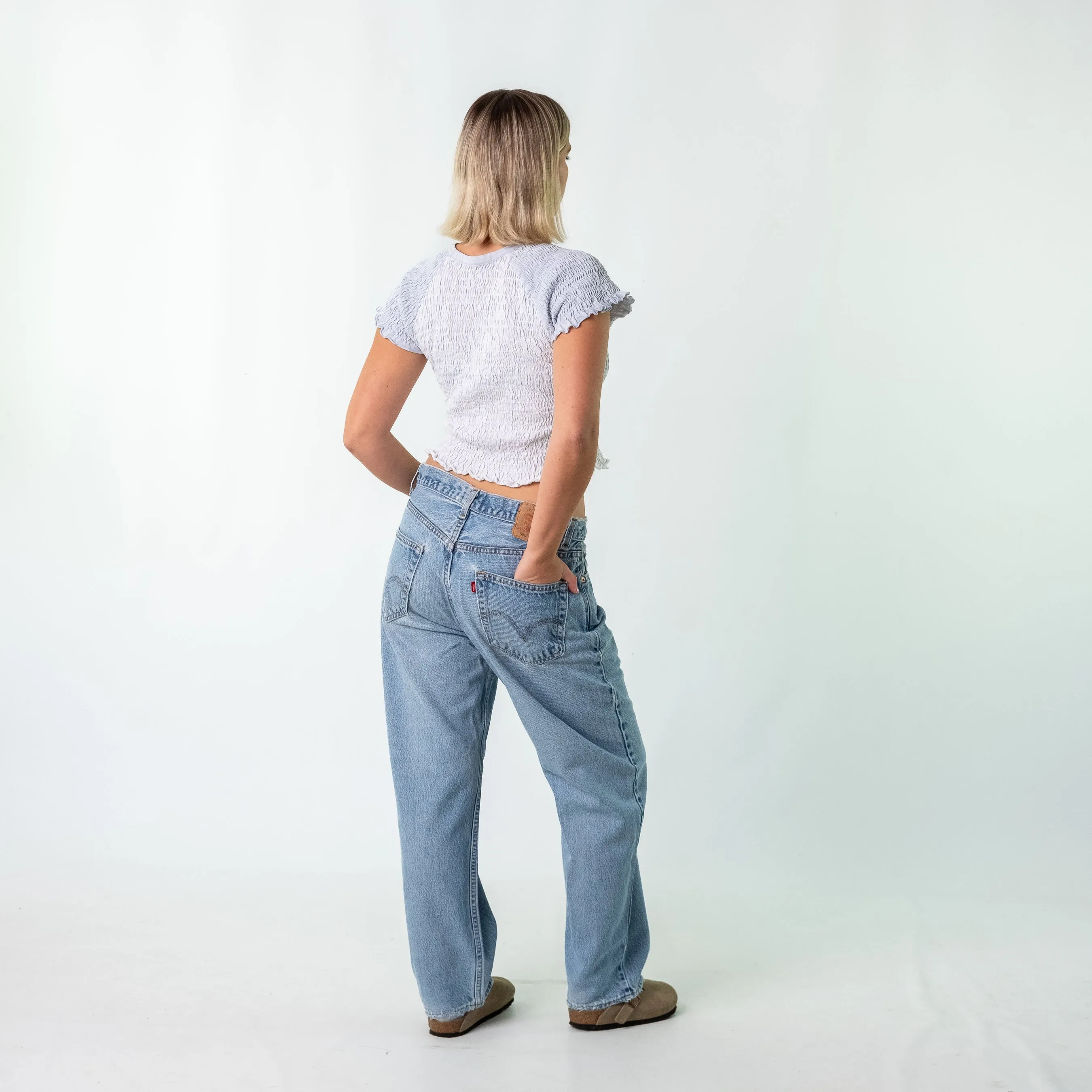 Light Blue 90s Levi's Denim Jeans Baggy Pants (34x28)