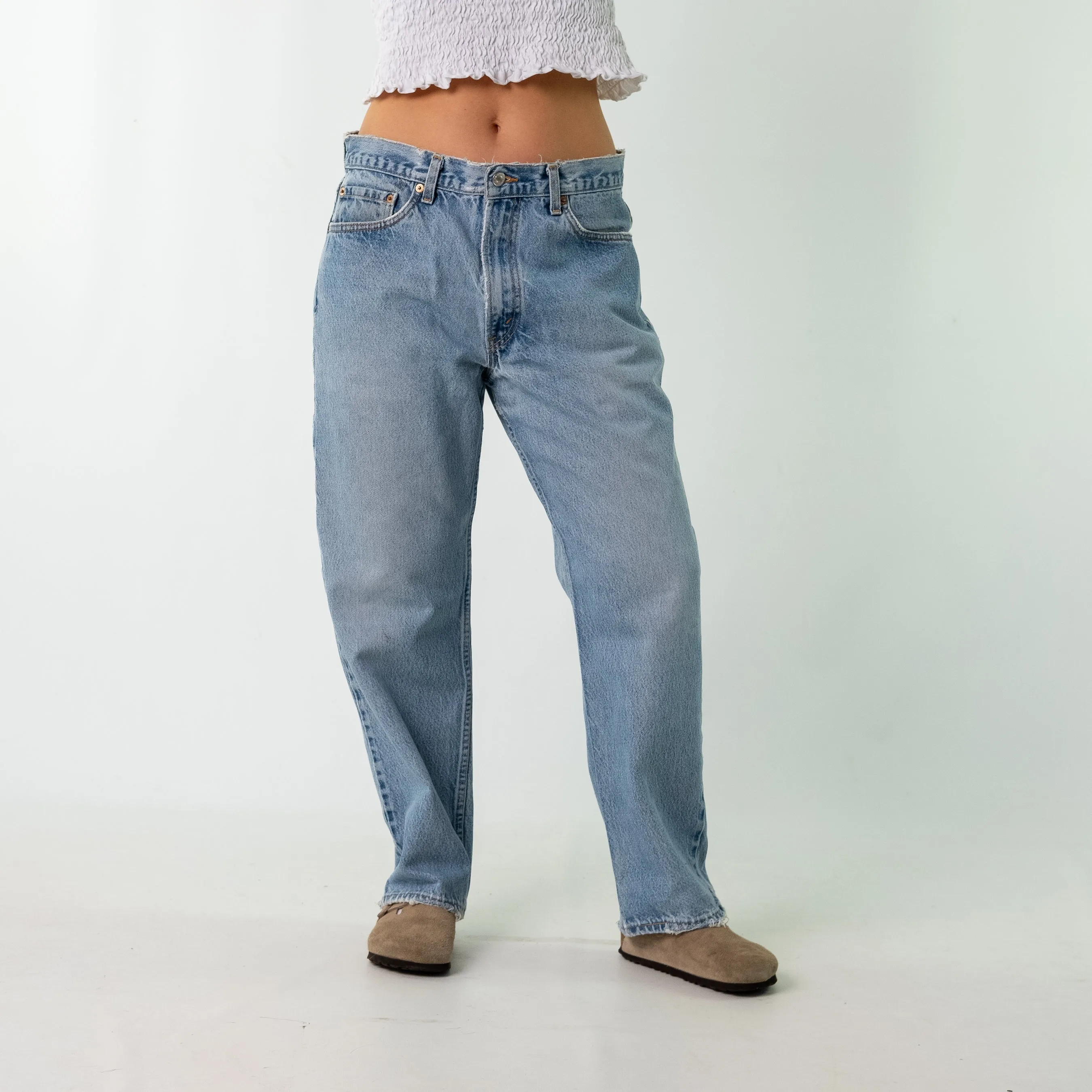 Light Blue 90s Levi's Denim Jeans Baggy Pants (34x28)