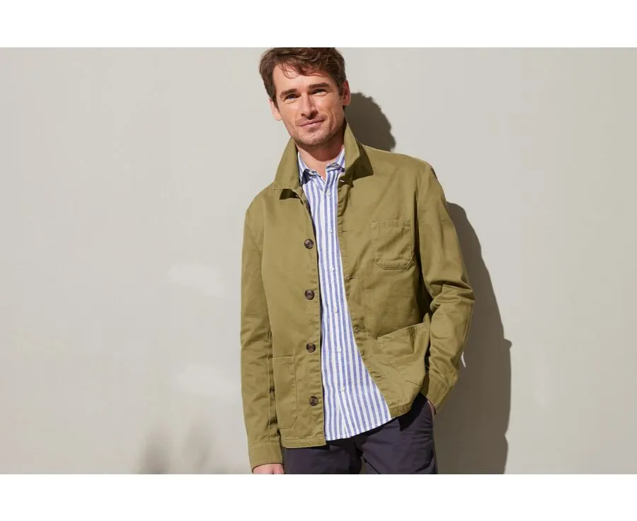 Light Khaki Cotton Jacket for Men - FÉLICIEN