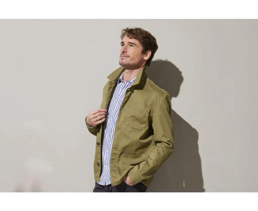 Light Khaki Cotton Jacket for Men - FÉLICIEN