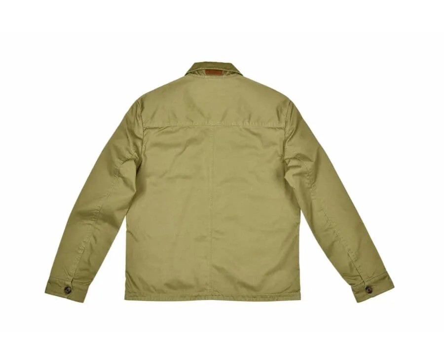 Light Khaki Cotton Jacket for Men - FÉLICIEN